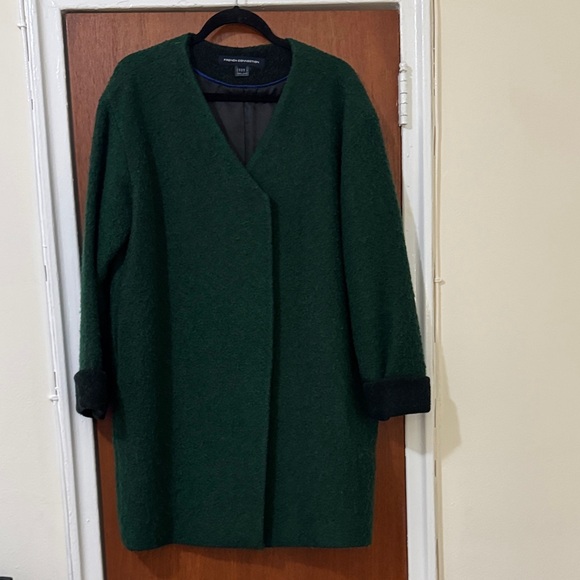 French Connection Dark Green Wool Coat - Picture 1 of 3